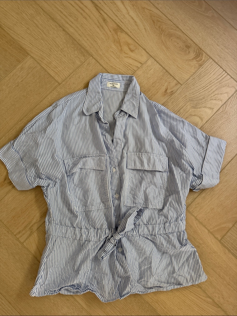 Babaton striped button down shirt